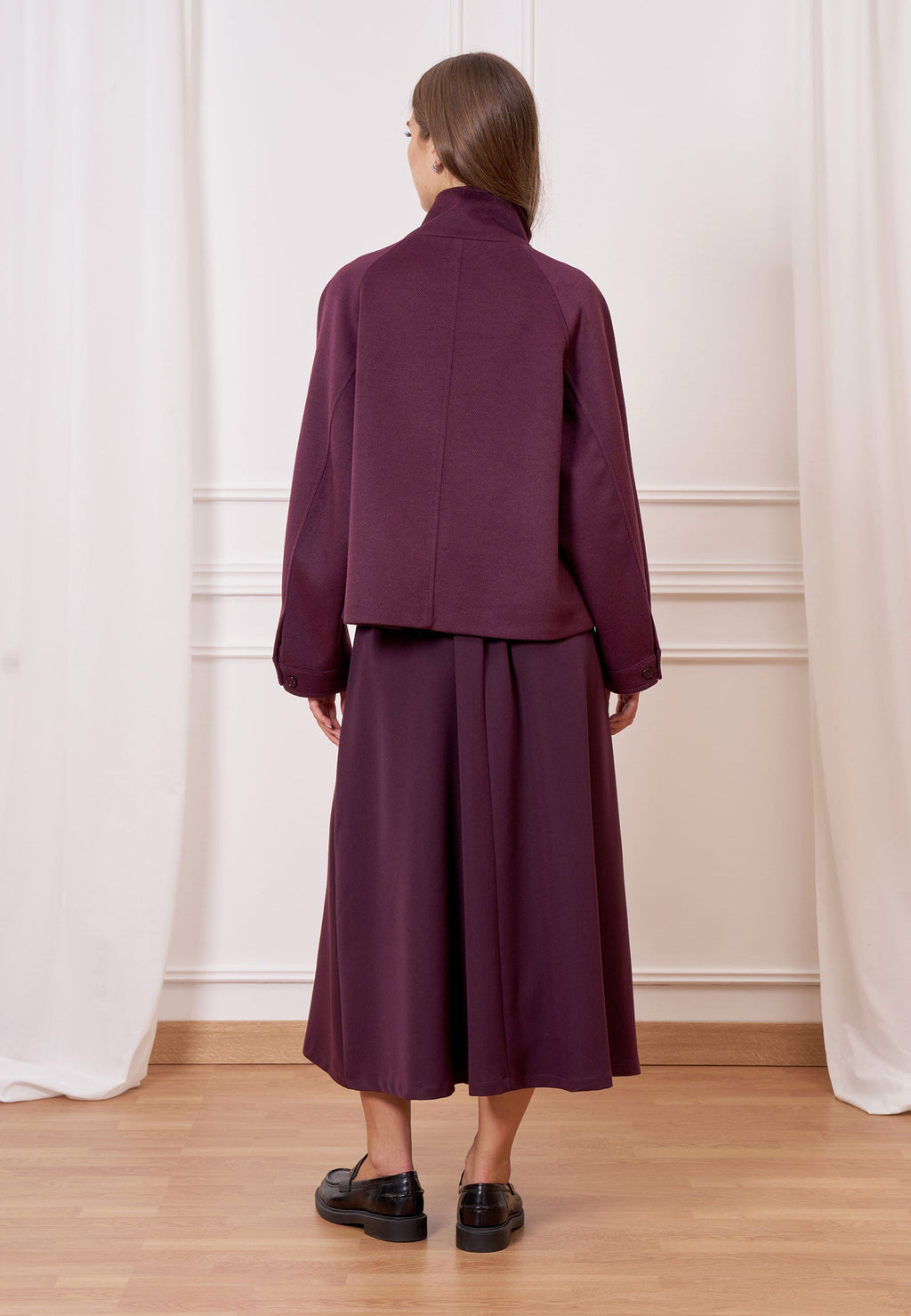 Short coat with front pockets