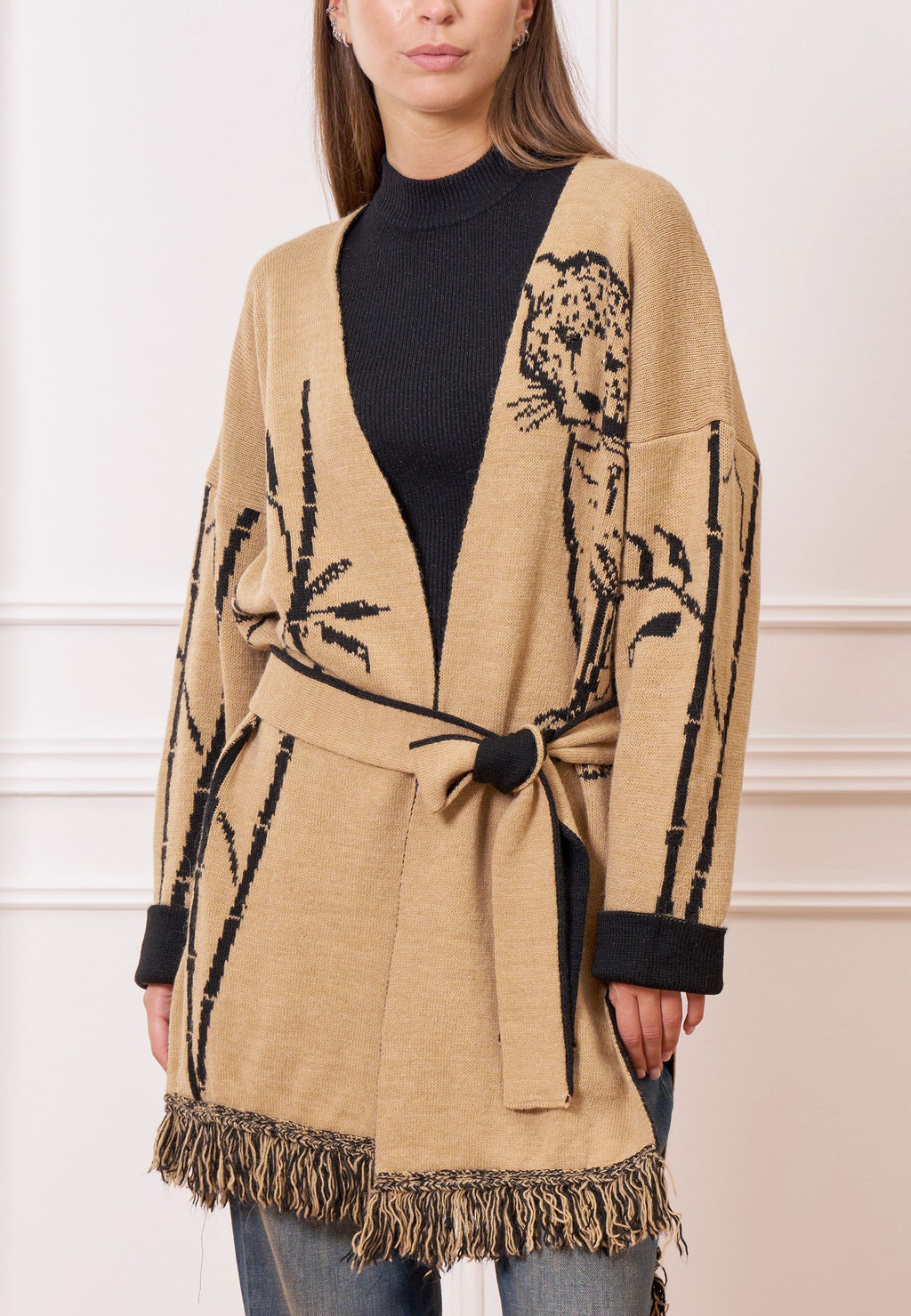 Jacquard Knit Coat