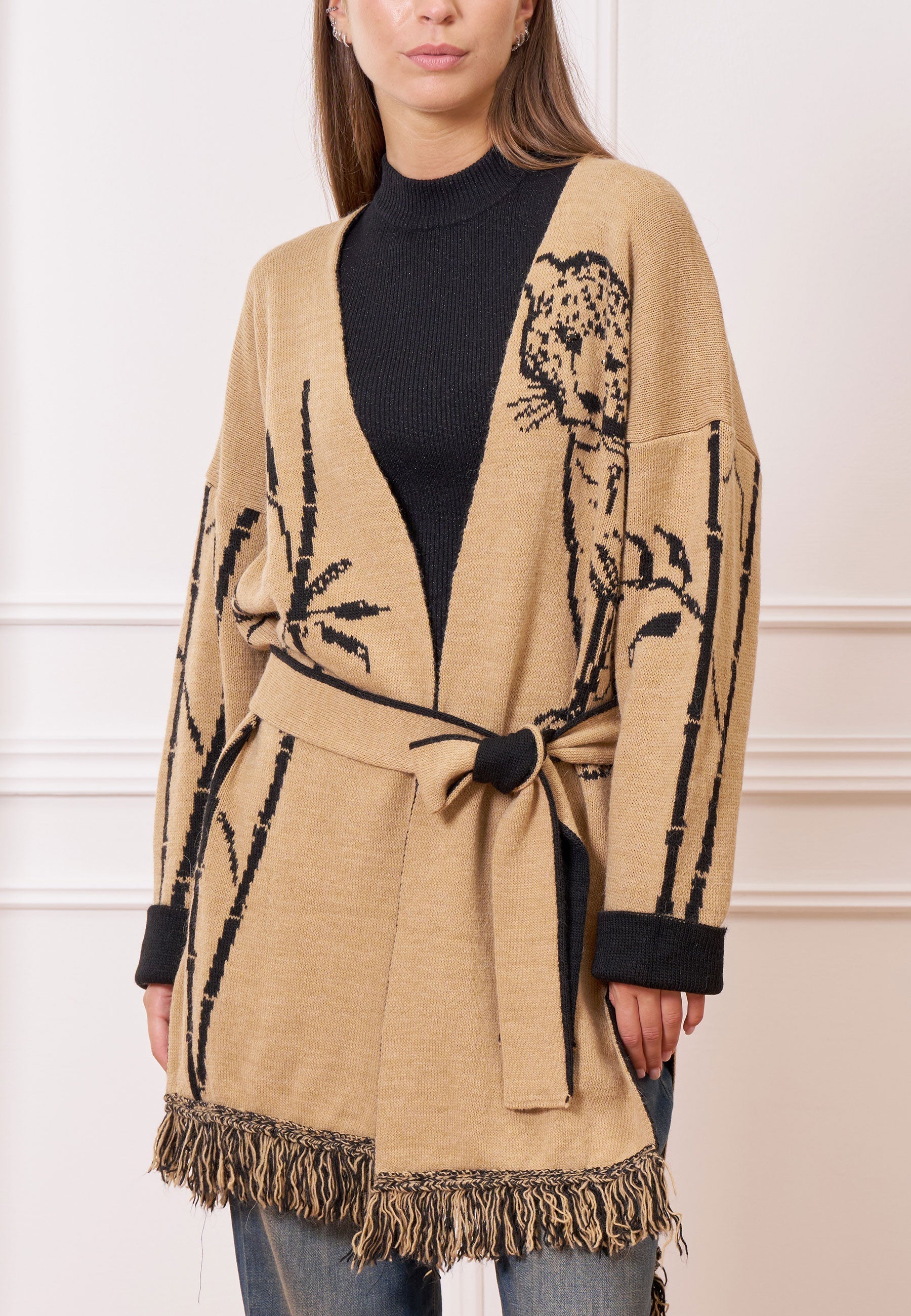 Jacquard Knit Coat