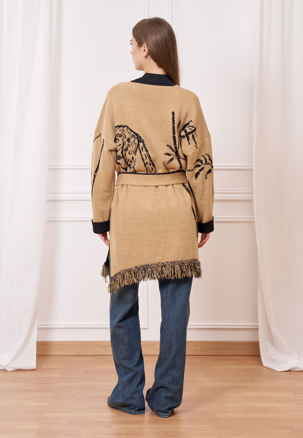 Jacquard Knit Coat