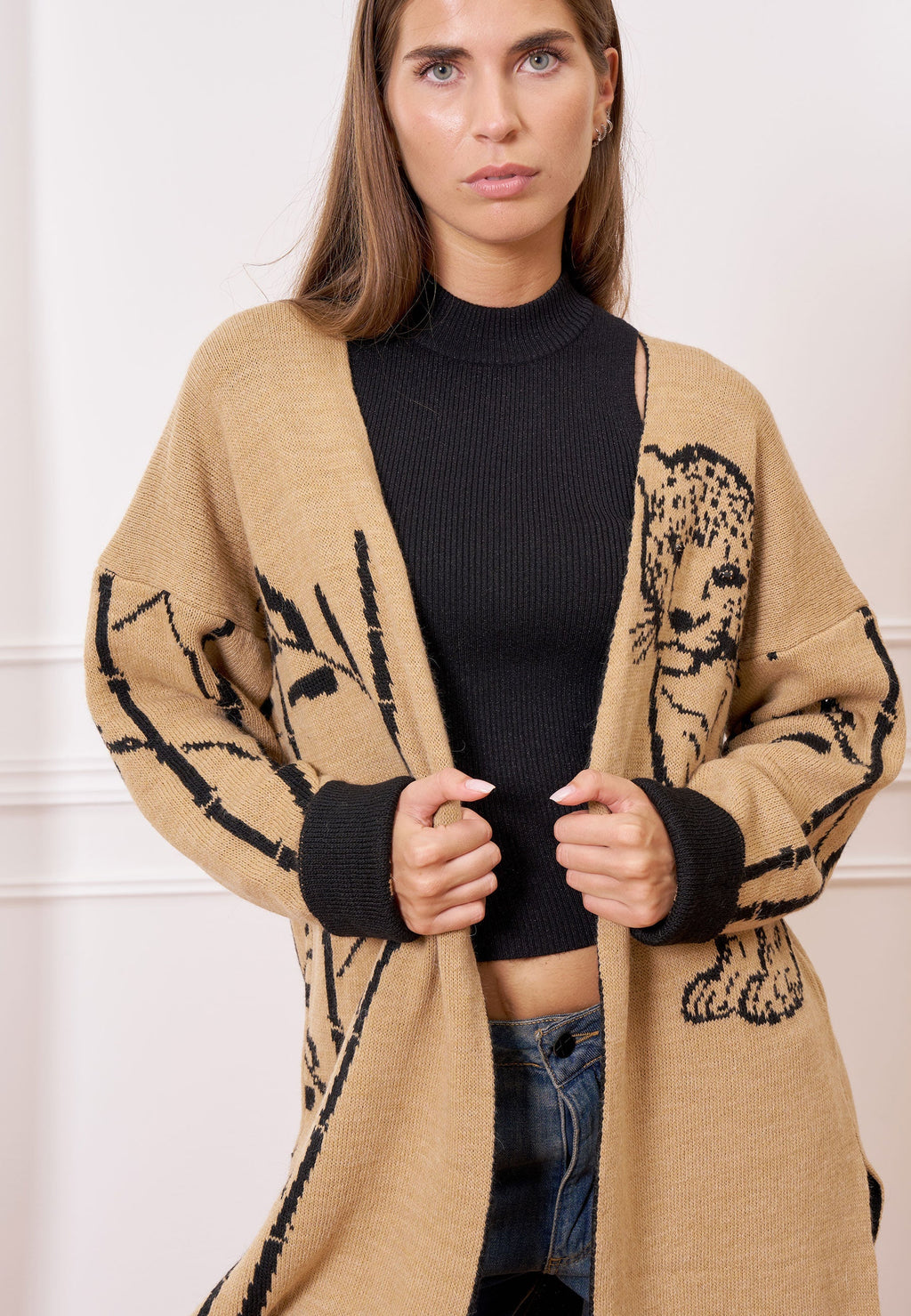 Jacquard Knit Coat