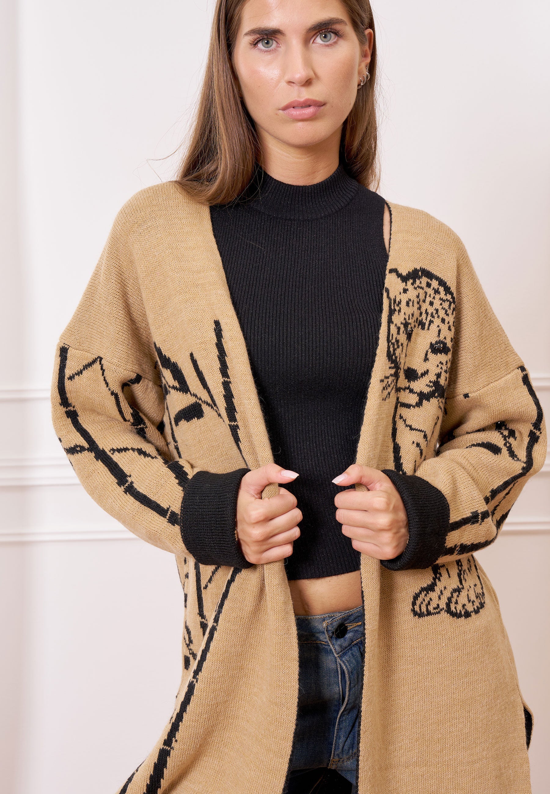 Jacquard Knit Coat