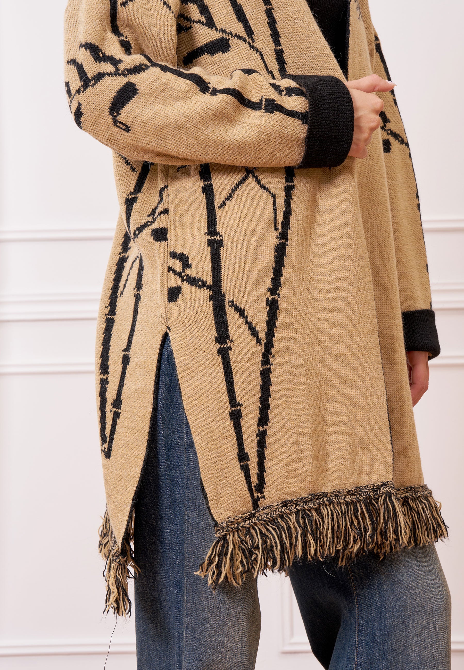 Jacquard Knit Coat