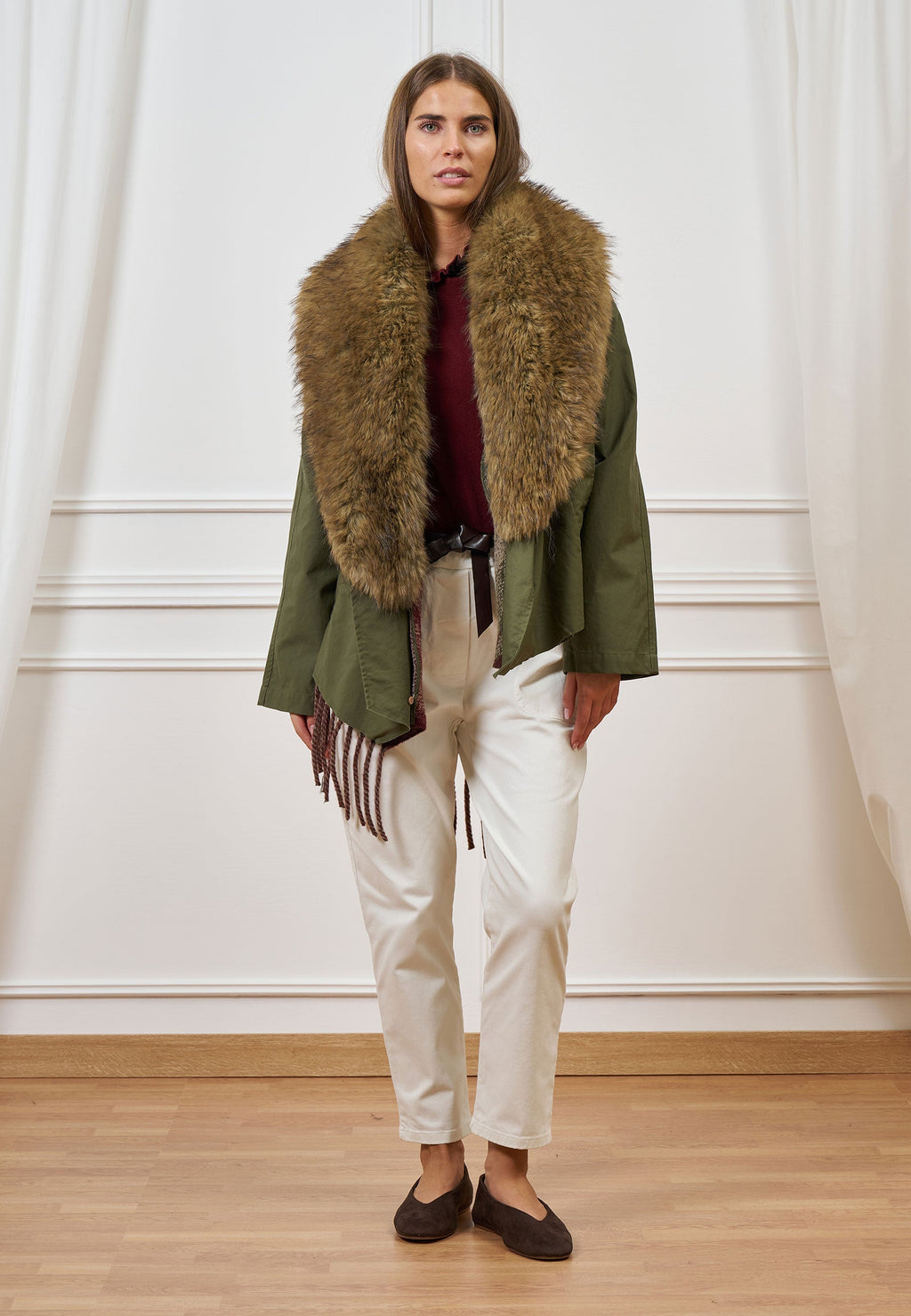 Parka Coat with Faux Fur