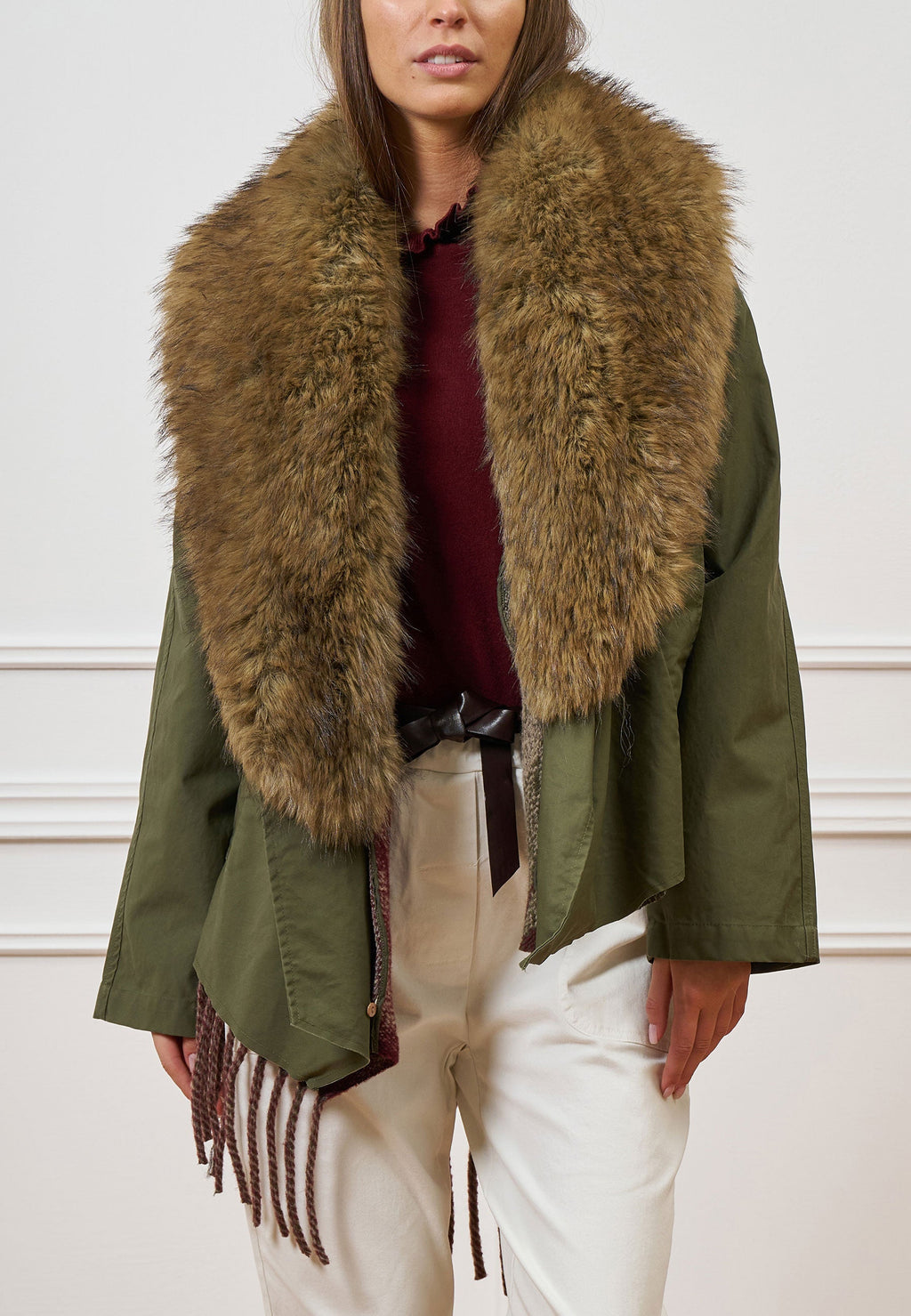 Parka Coat with Faux Fur