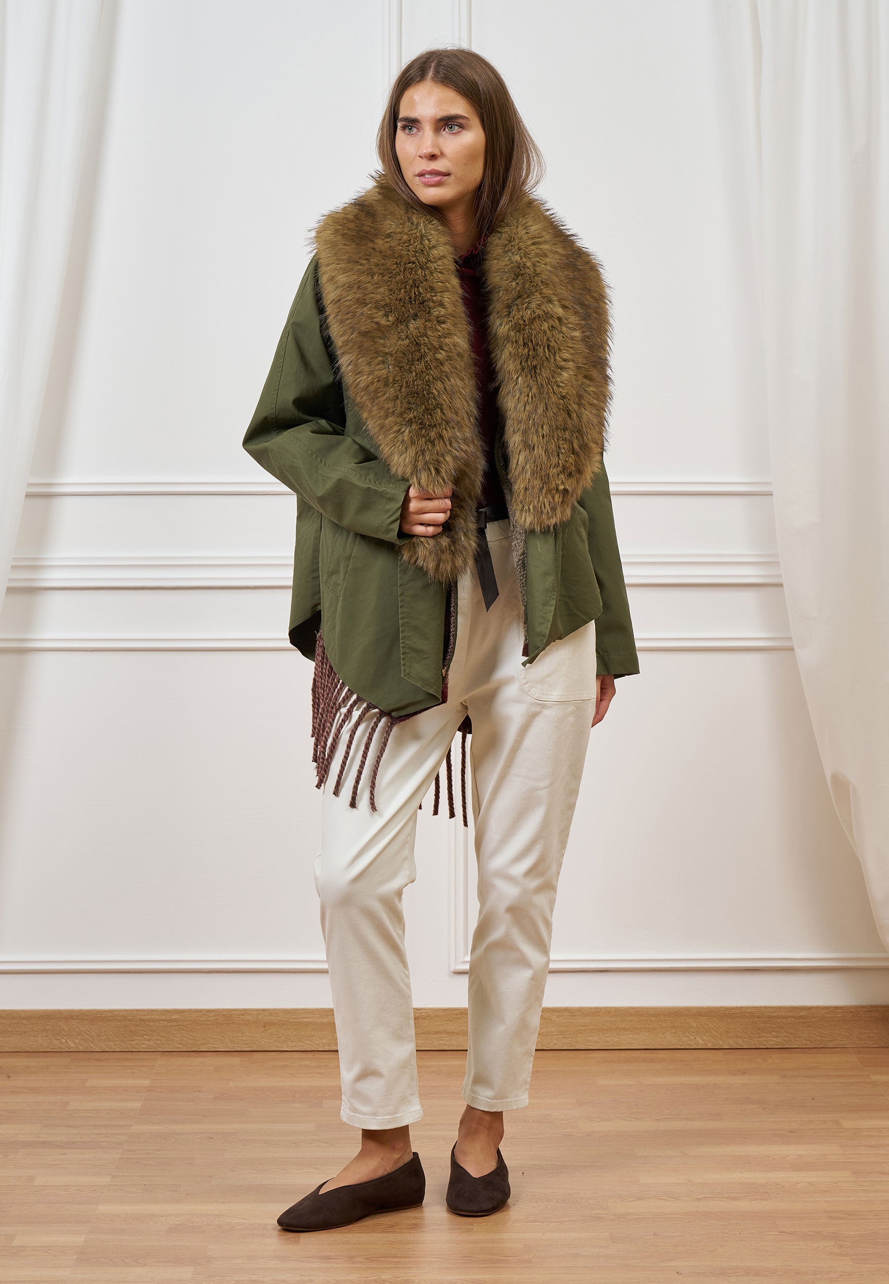 Parka Coat with Faux Fur