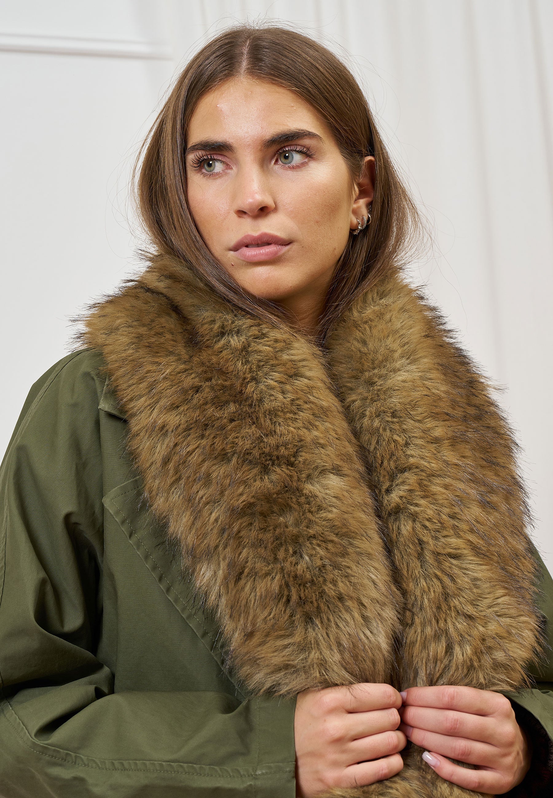 Parka Coat with Faux Fur