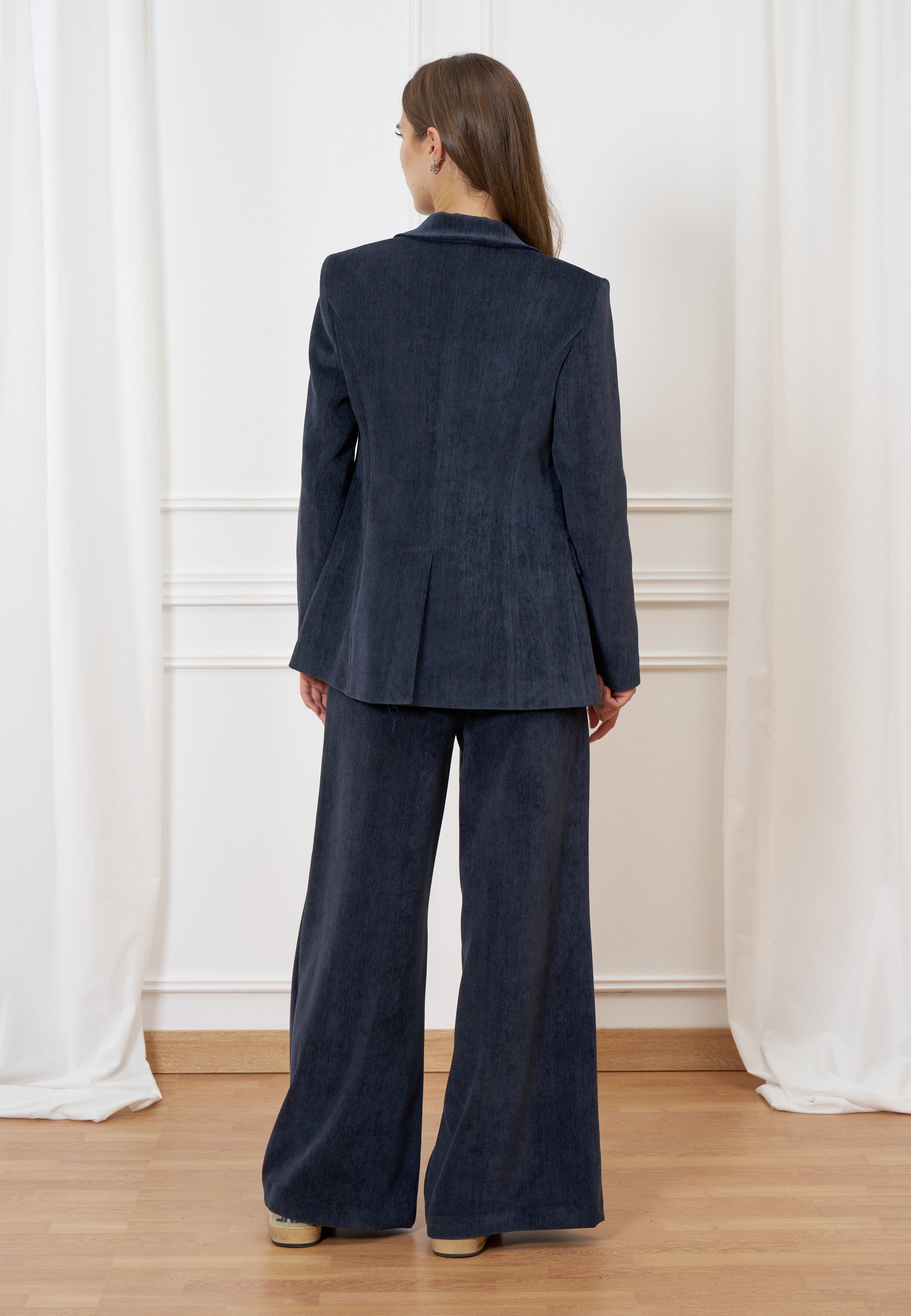 Double-breasted velvet jacket