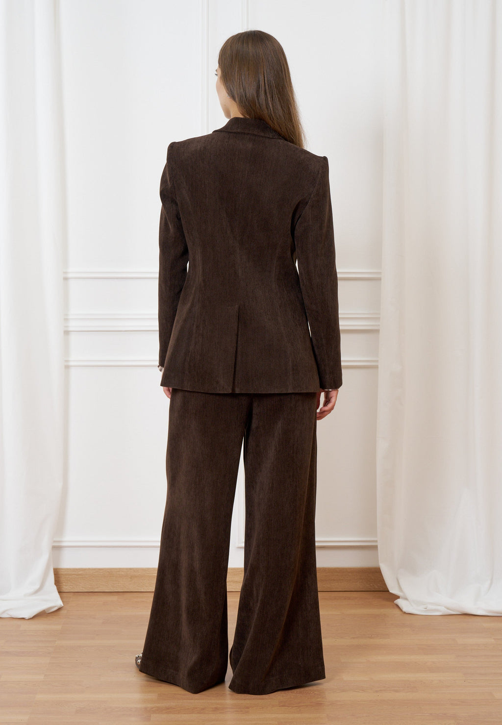 Double-breasted velvet jacket