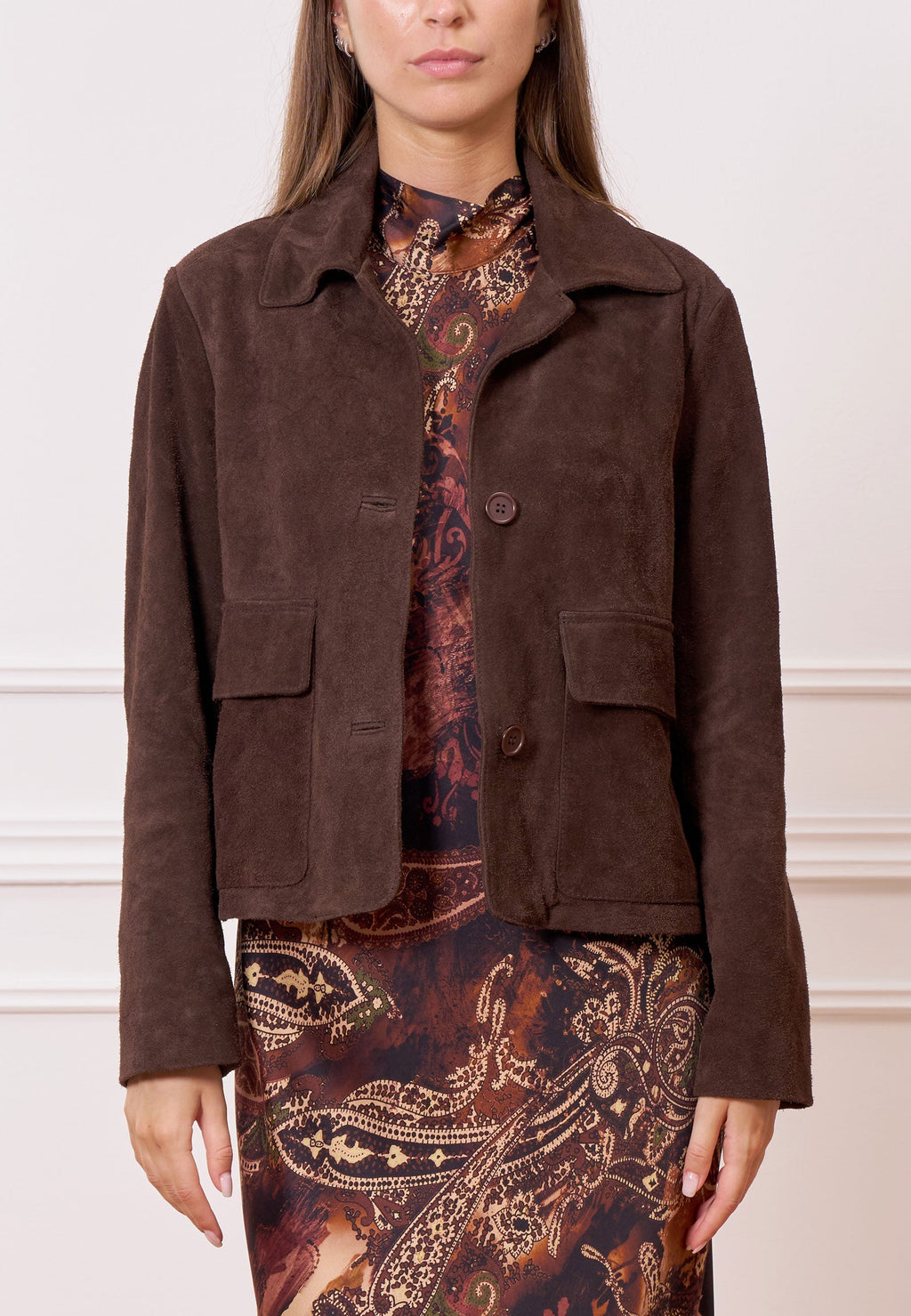 Suede leather jacket