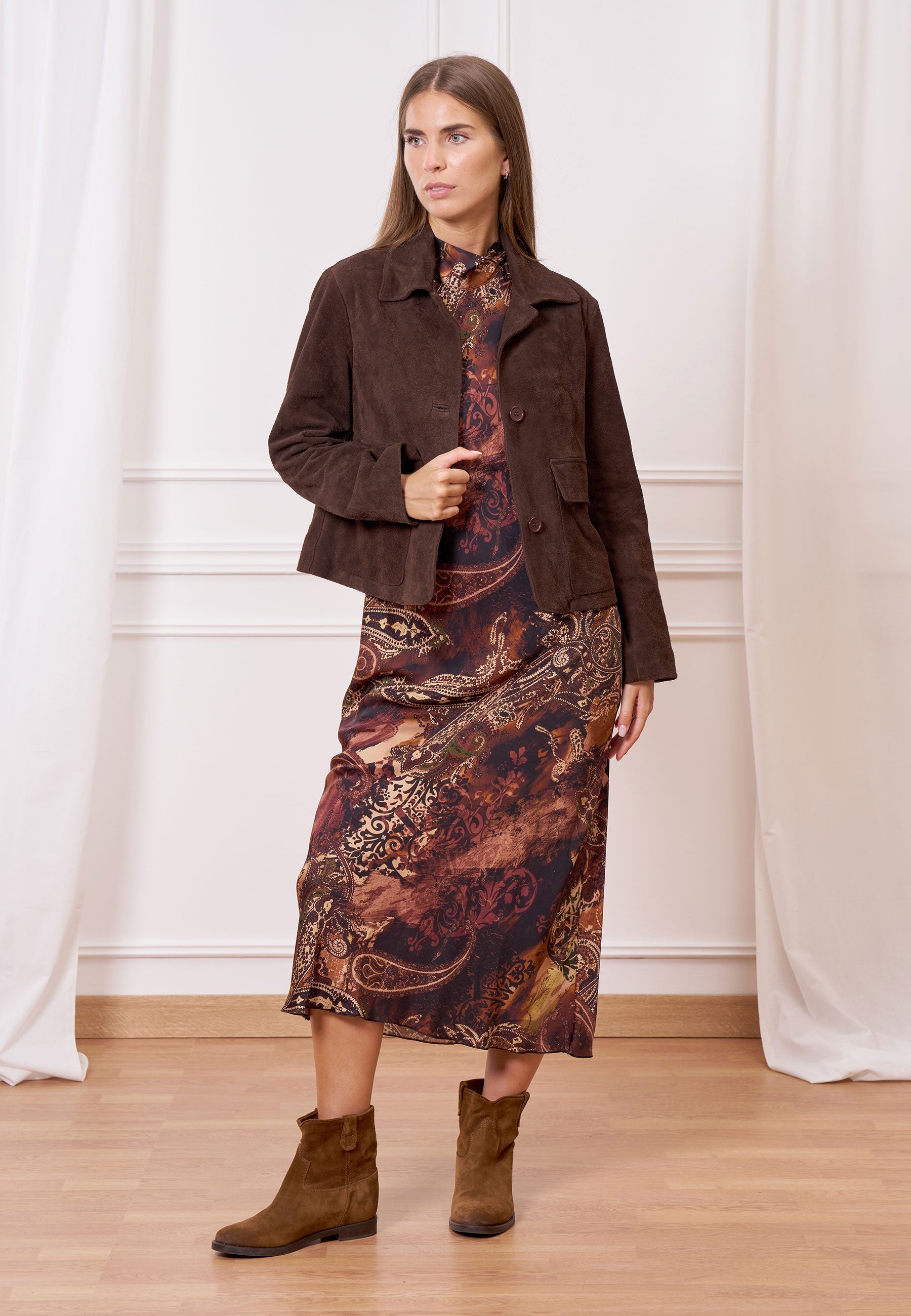 Suede leather jacket