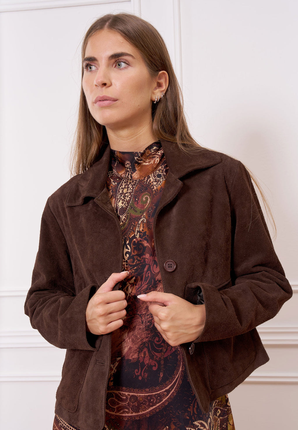 Suede leather jacket