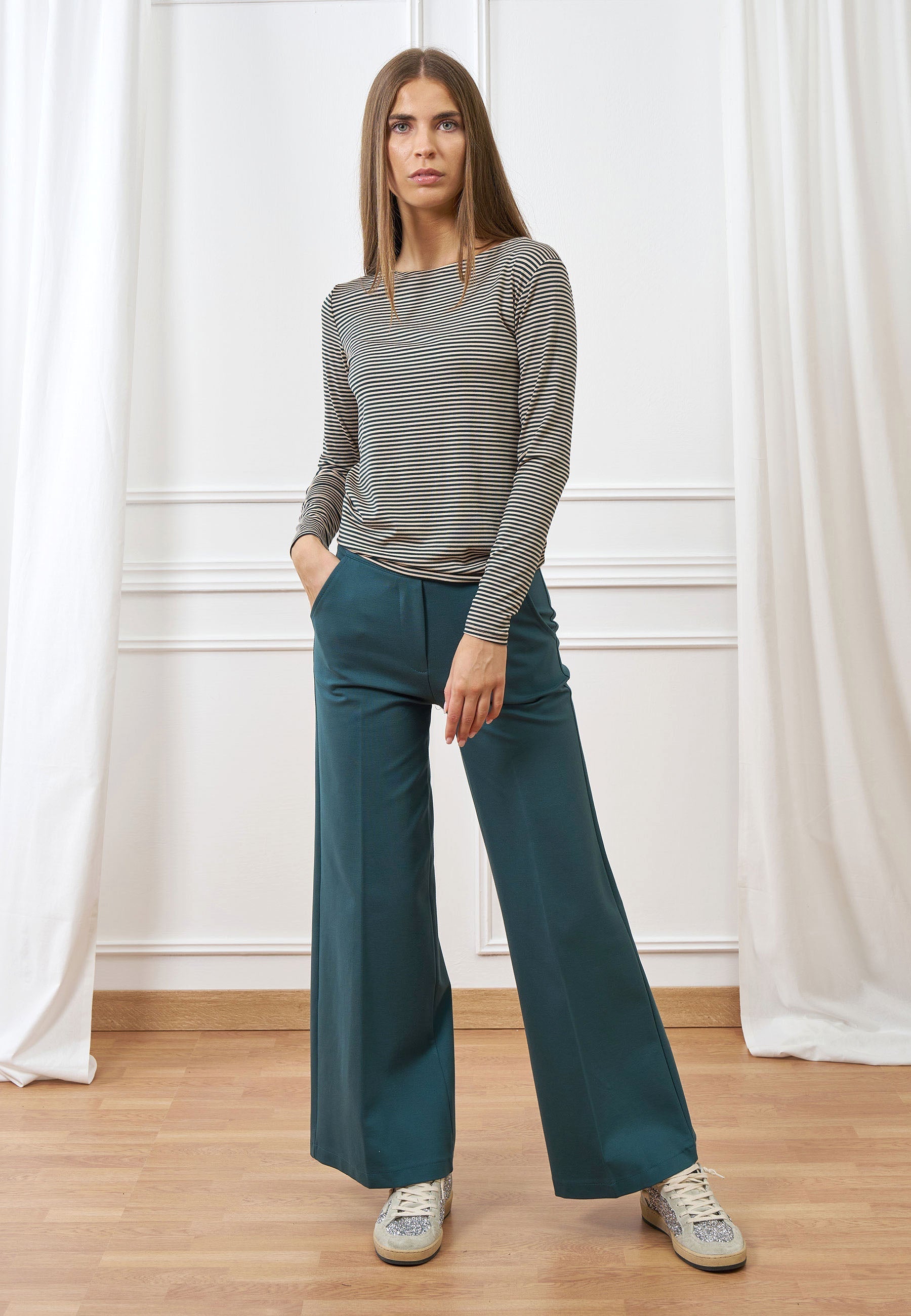 Palazzo pants in Milan fabric