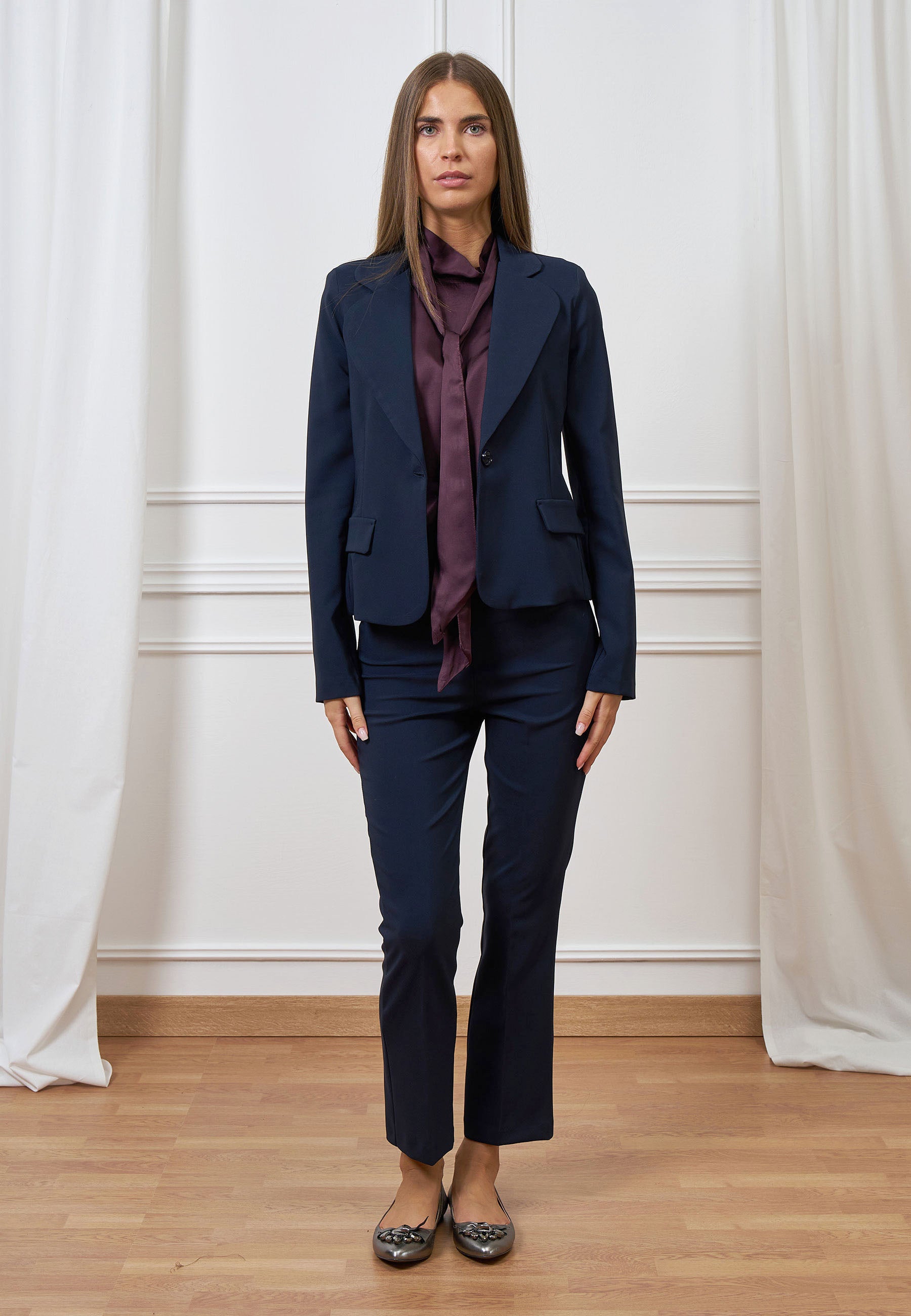 Single-breasted cinched waist jacket