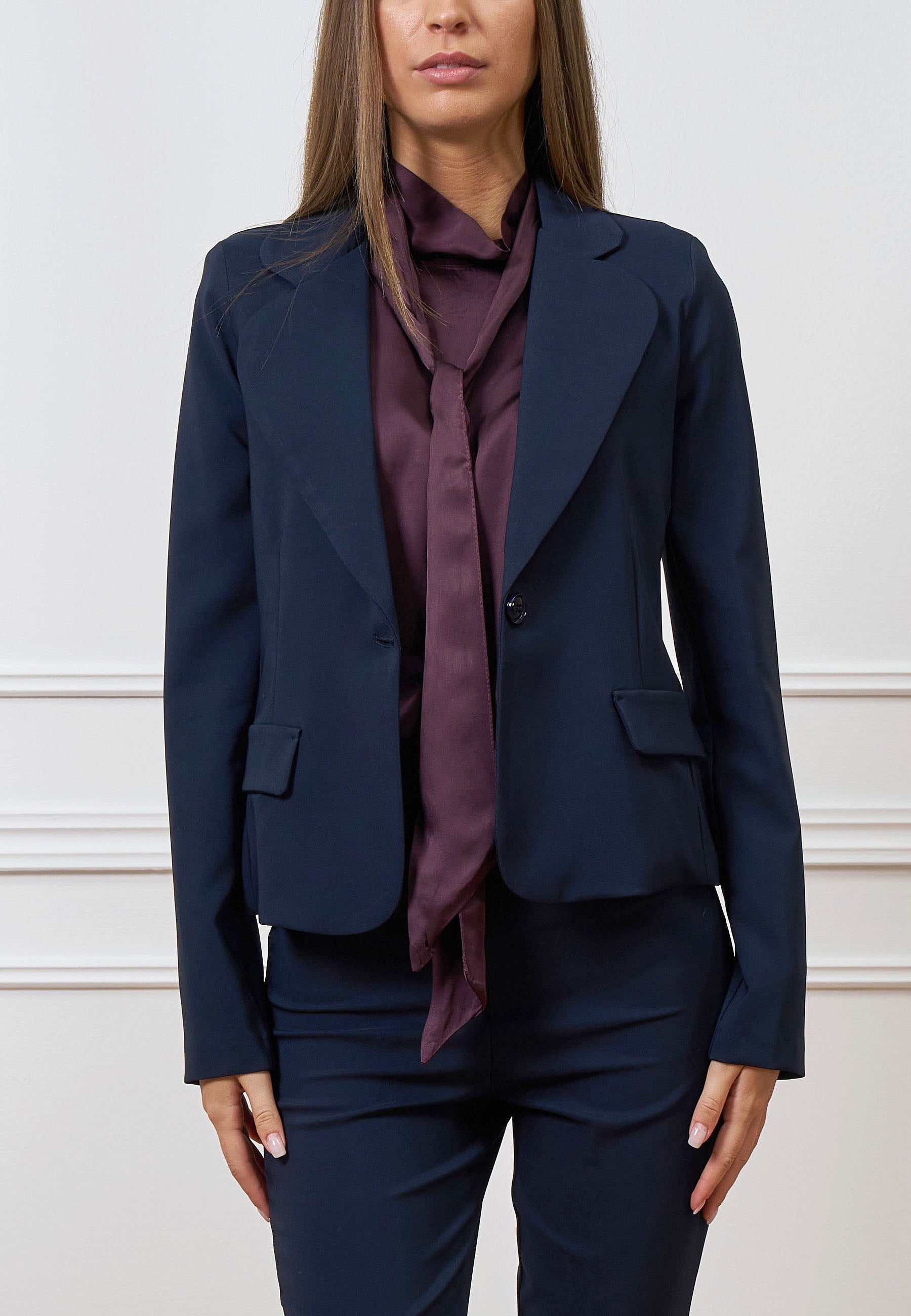 Single-breasted cinched waist jacket