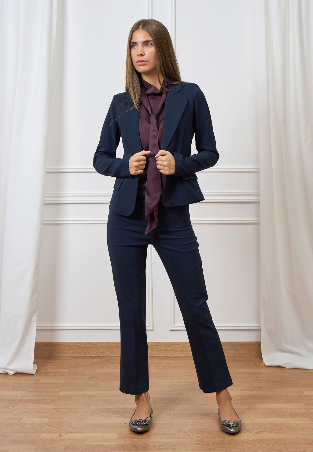 Single-breasted cinched waist jacket