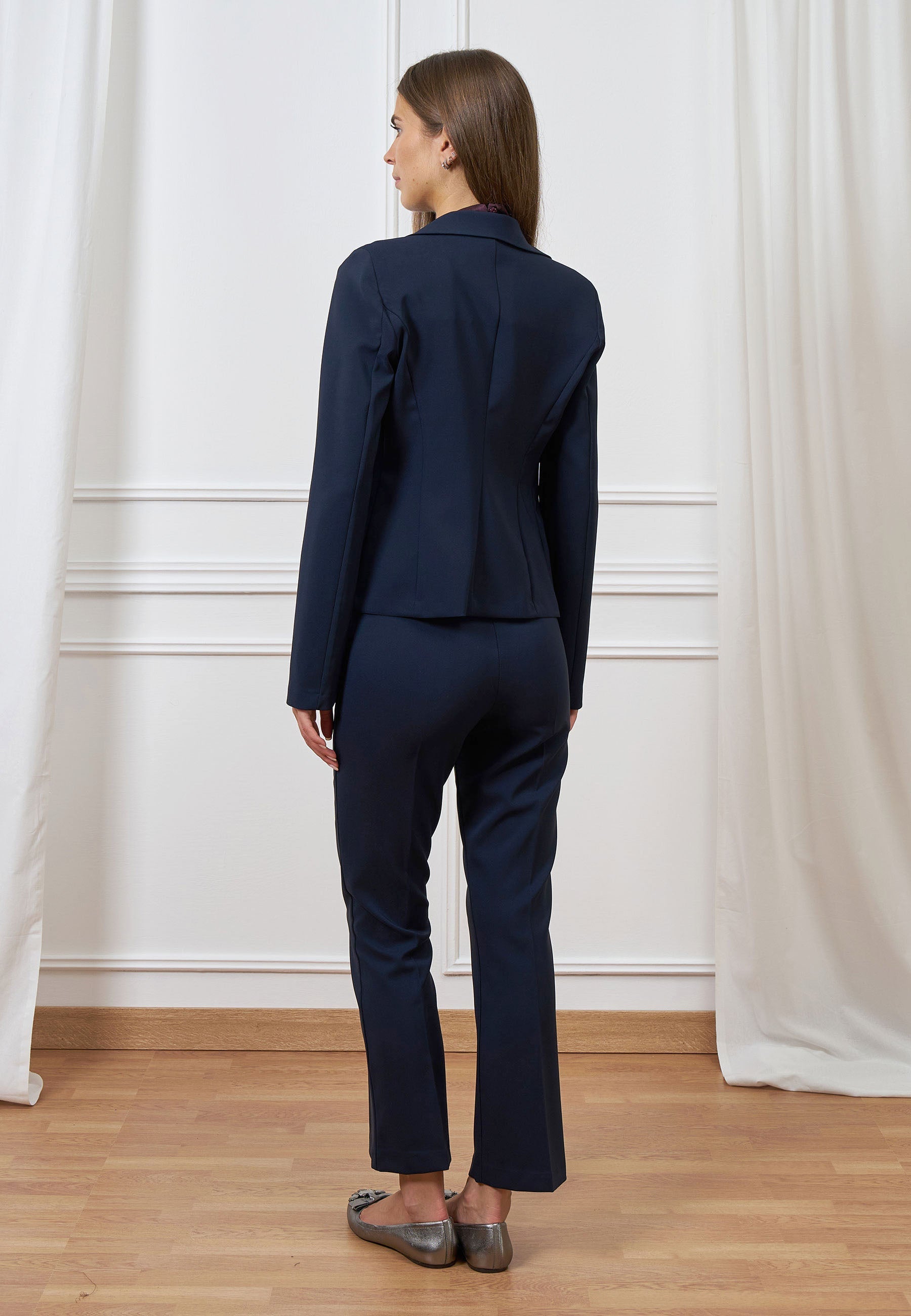 Single-breasted cinched waist jacket