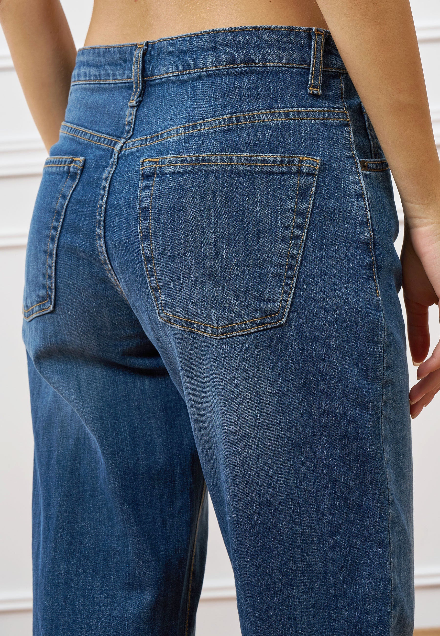High-Waisted Rolled-Up Jeans