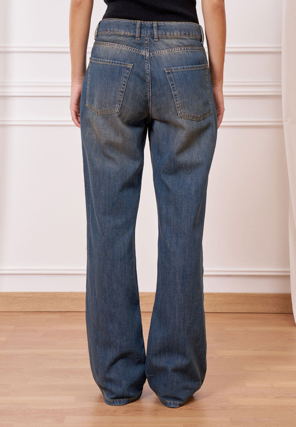 Distressed Palazzo Jeans