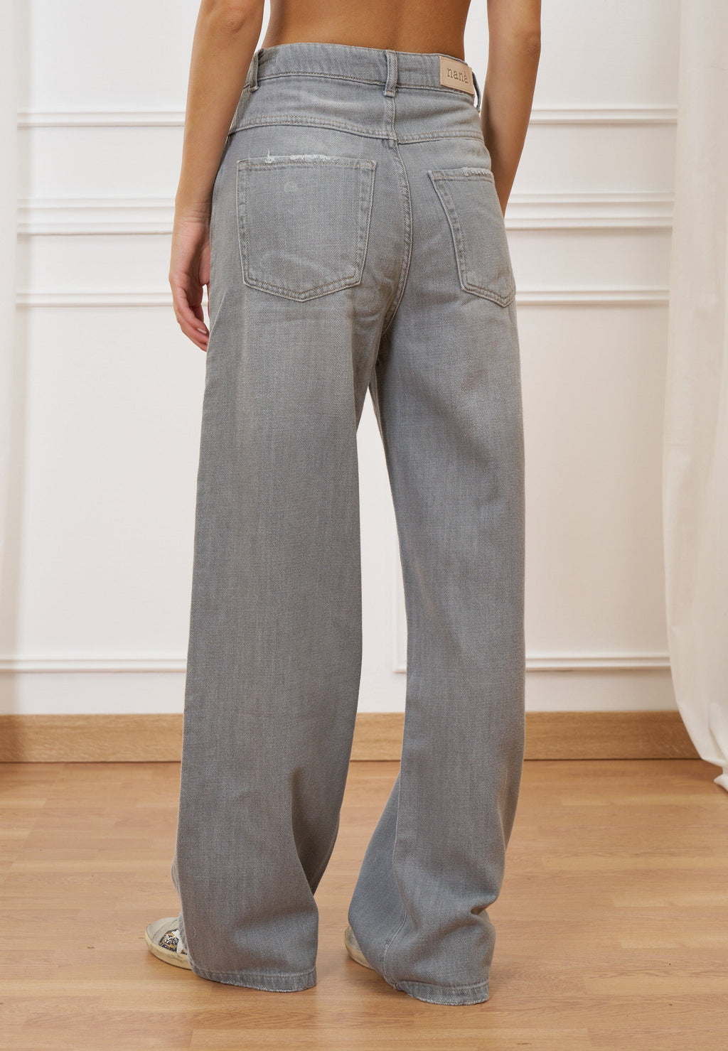 High-waisted palazzo jeans