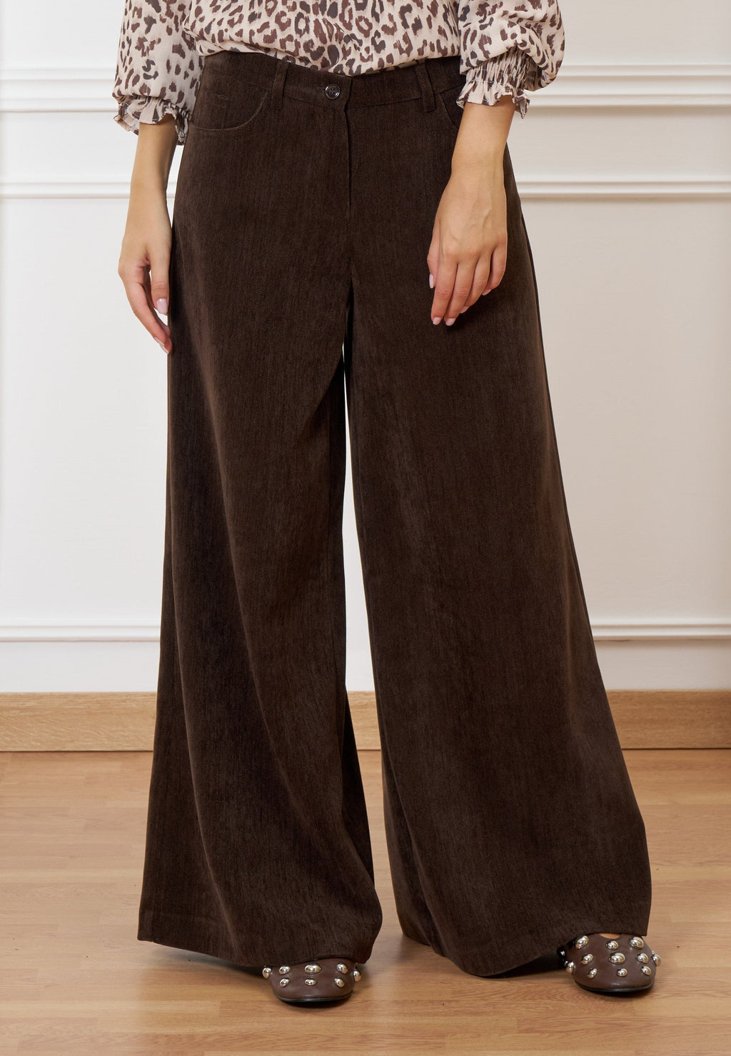 Wide velvet pants