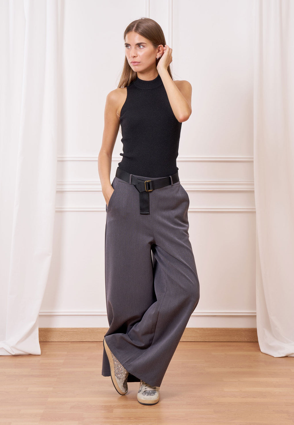 High Waist Melange Pants