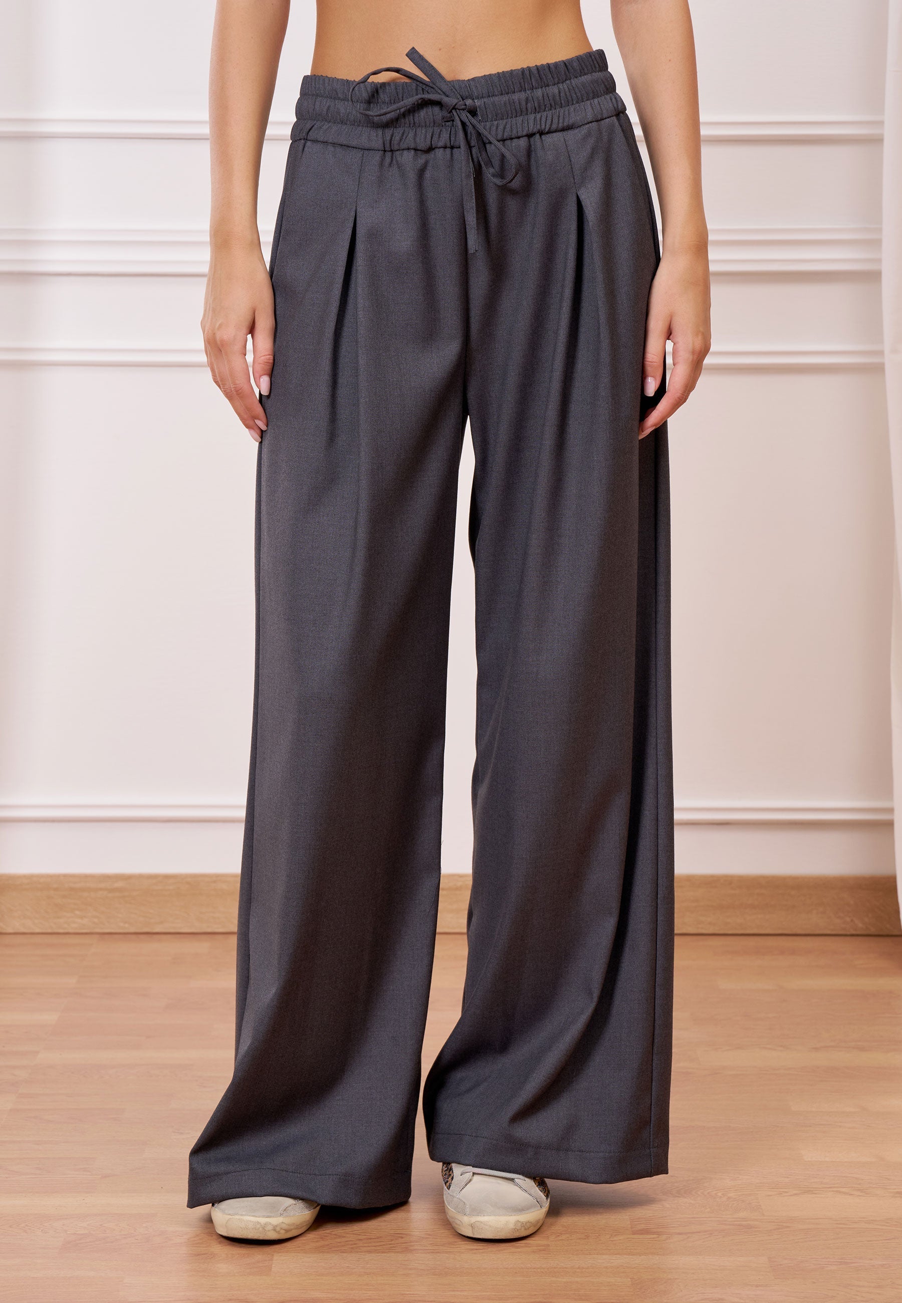 Palazzo pants with drawstring