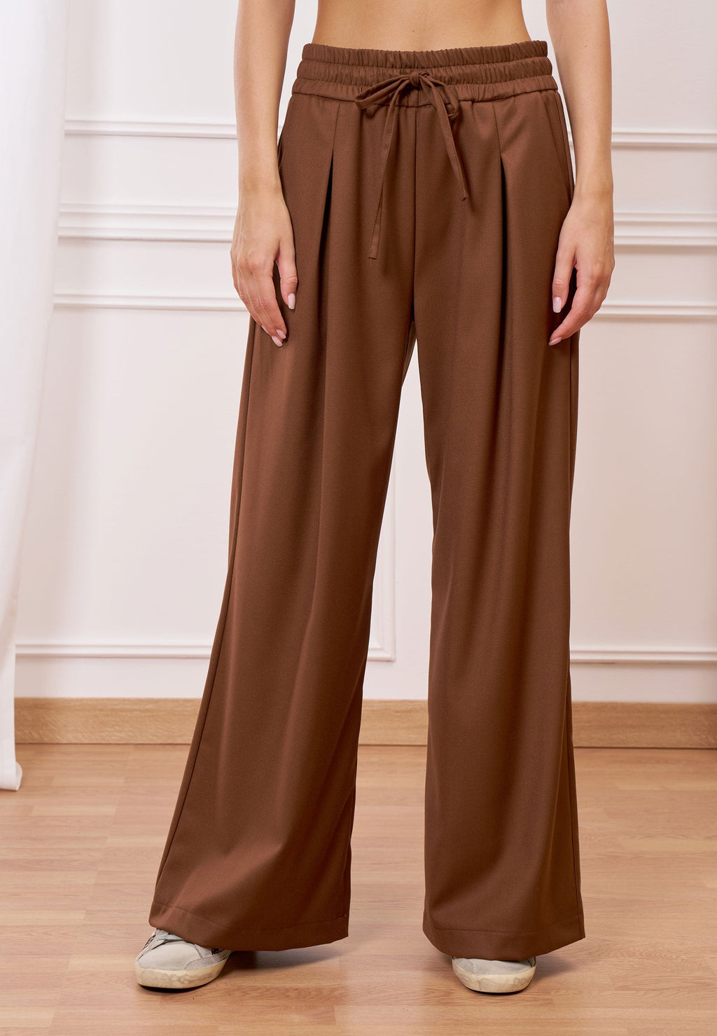 Palazzo pants with drawstring
