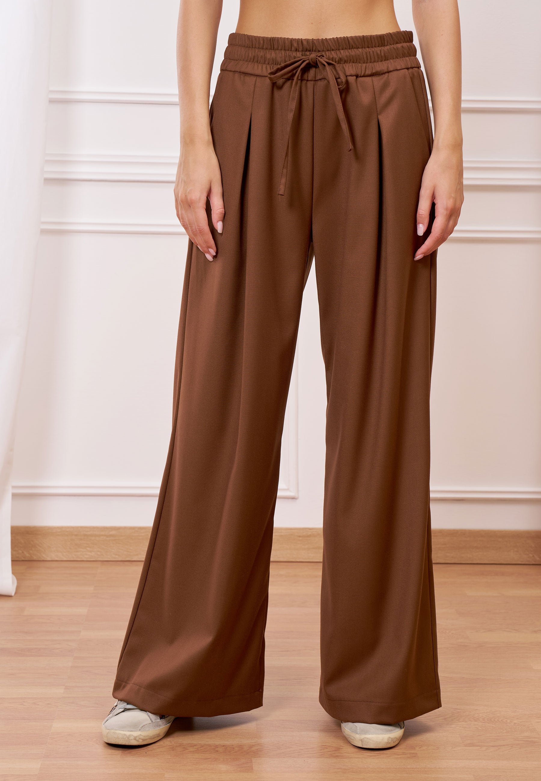 Palazzo pants with drawstring