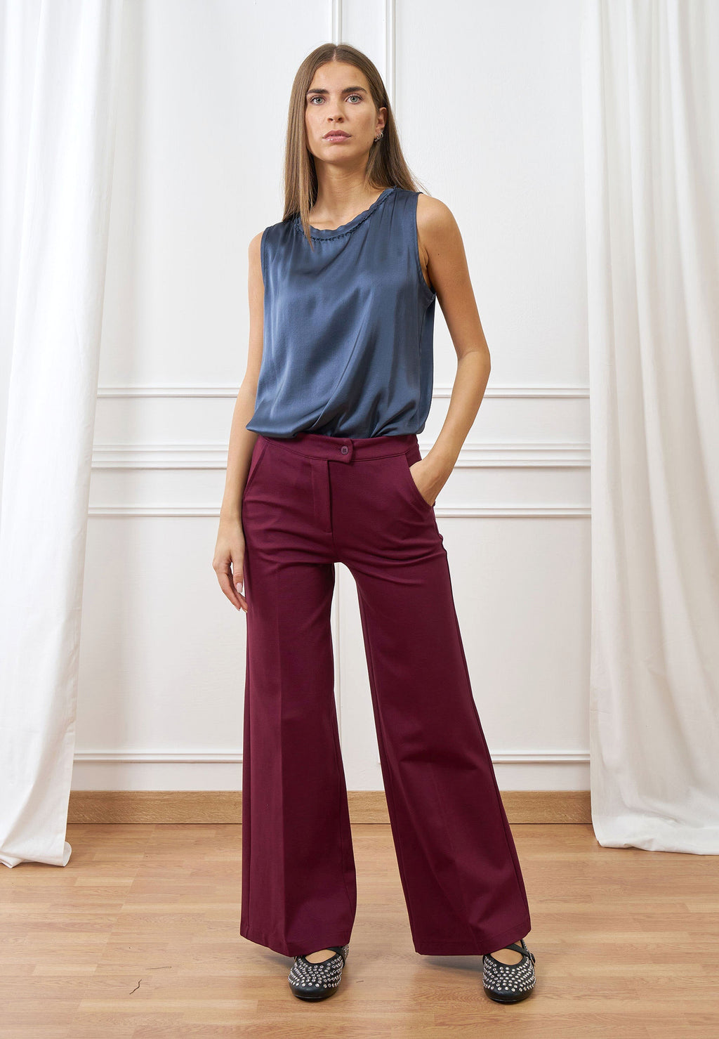 Palazzo pants in Milan fabric