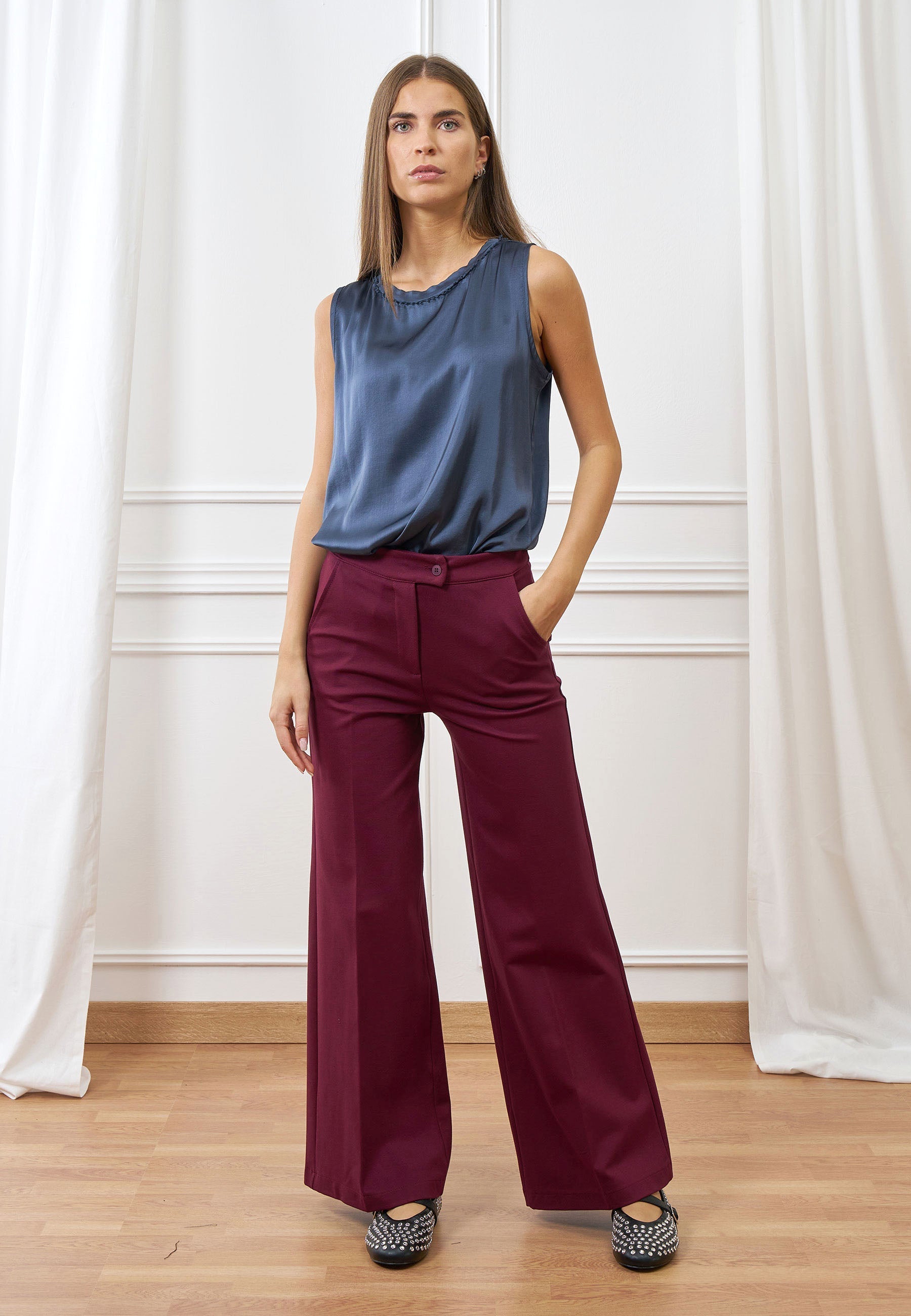 Palazzo pants in Milan fabric