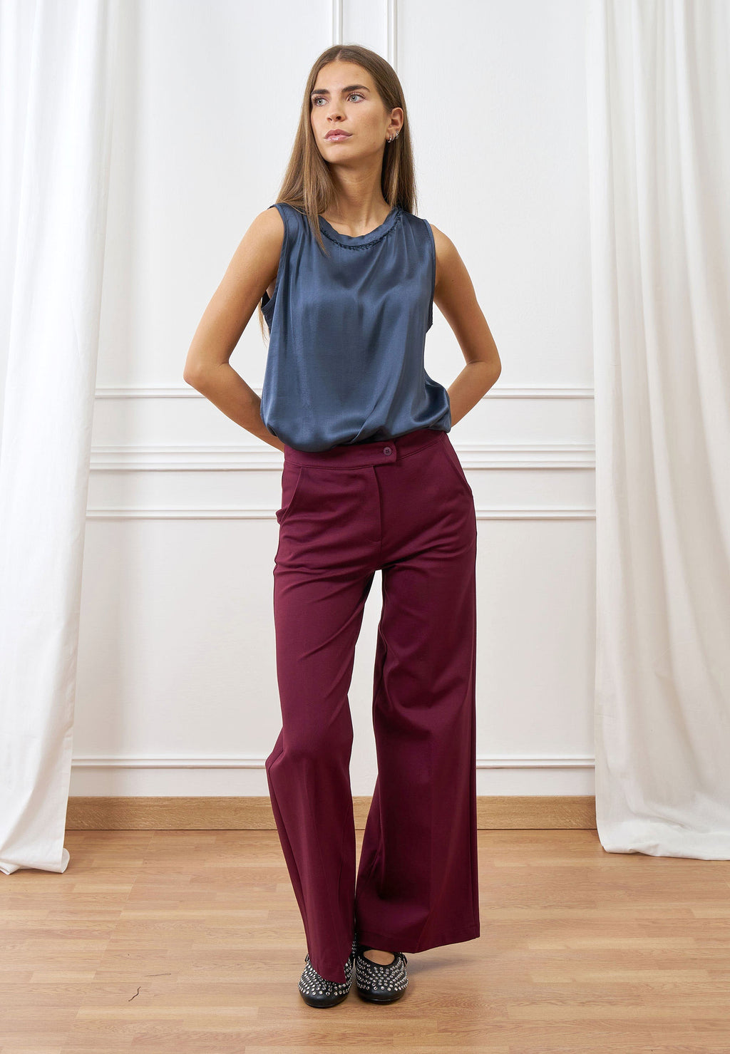 Palazzo pants in Milan fabric