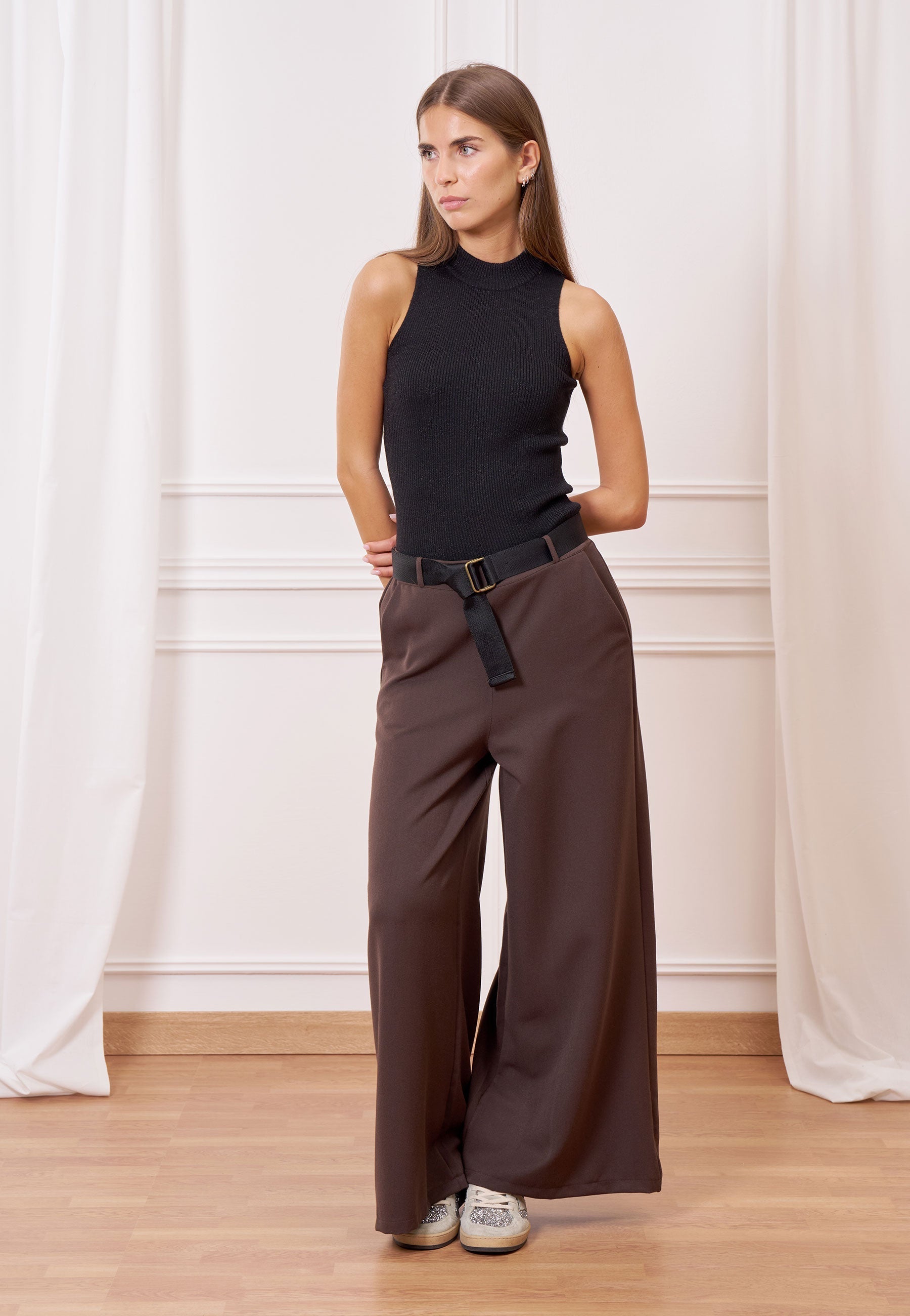 High Waist Melange Pants