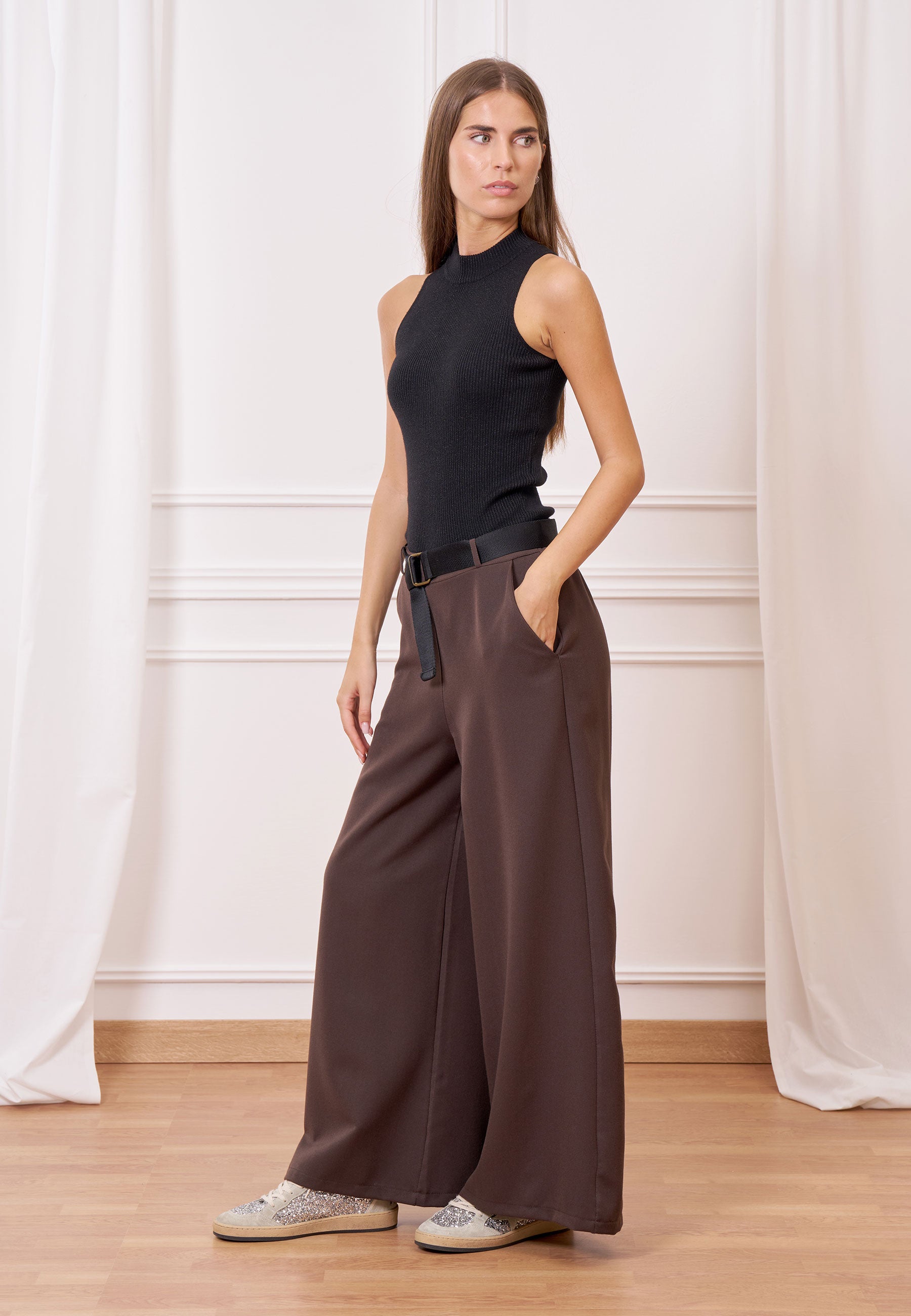High Waist Melange Pants