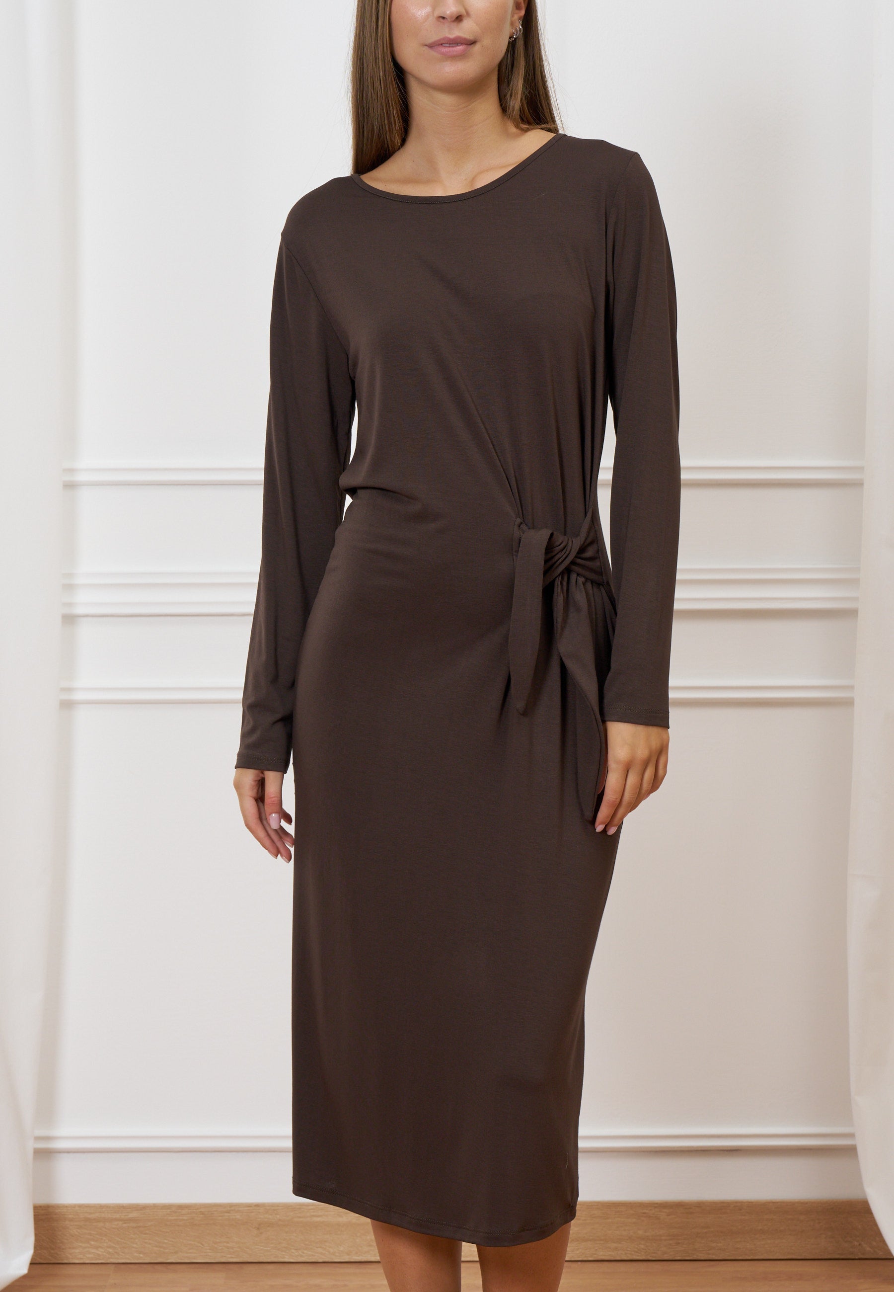 Midi knot waist dress