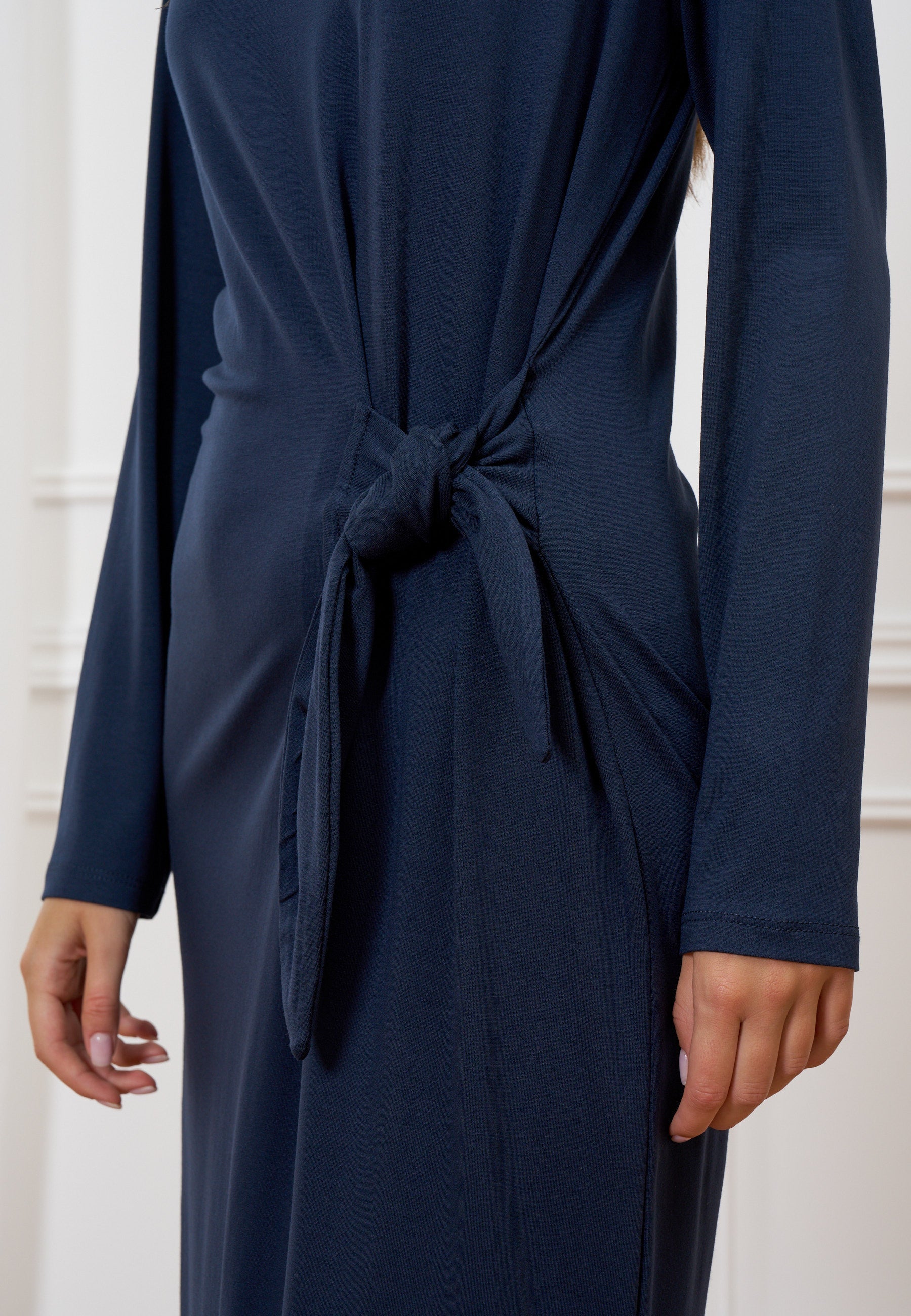 Midi knot waist dress