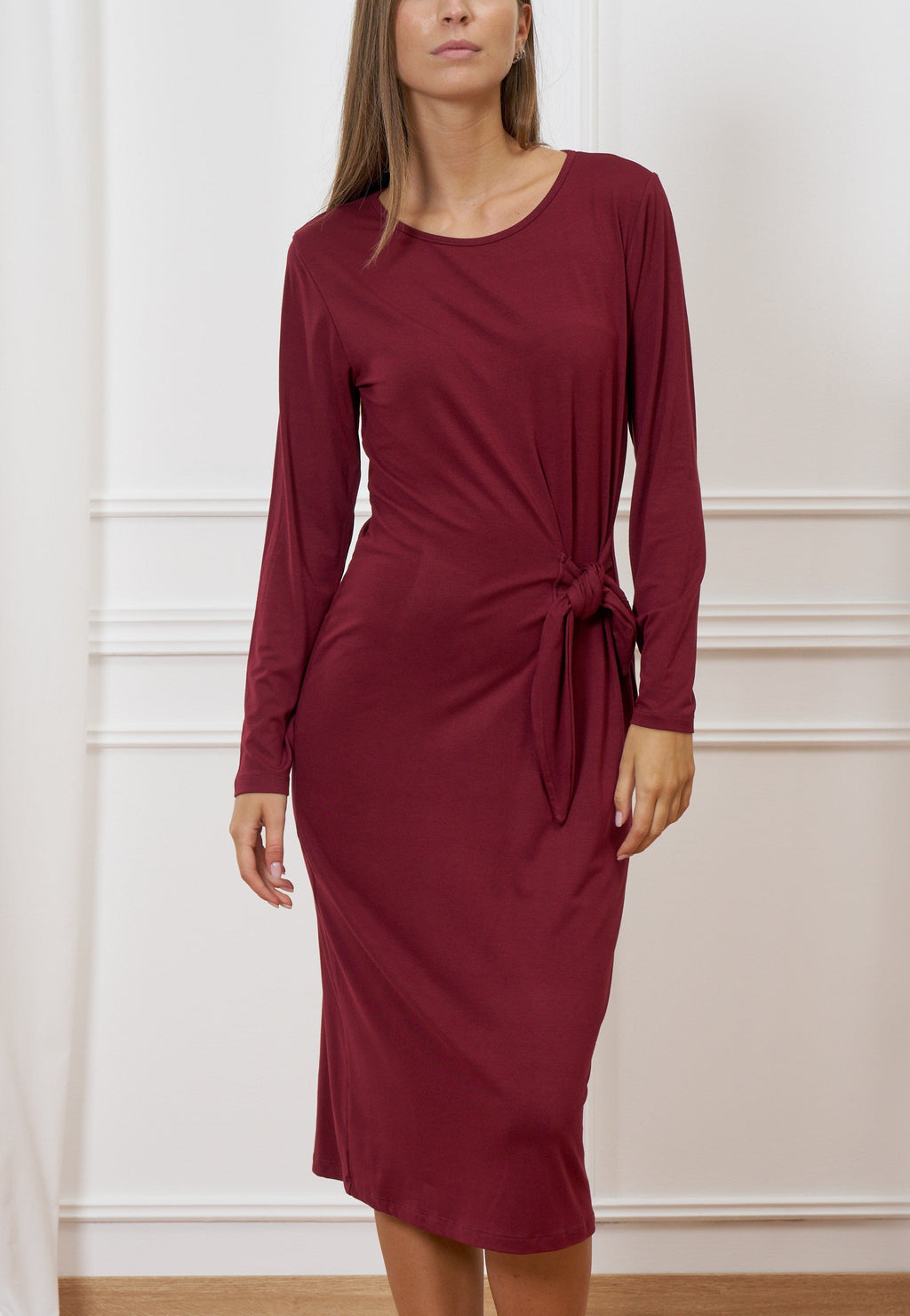 Midi knot waist dress