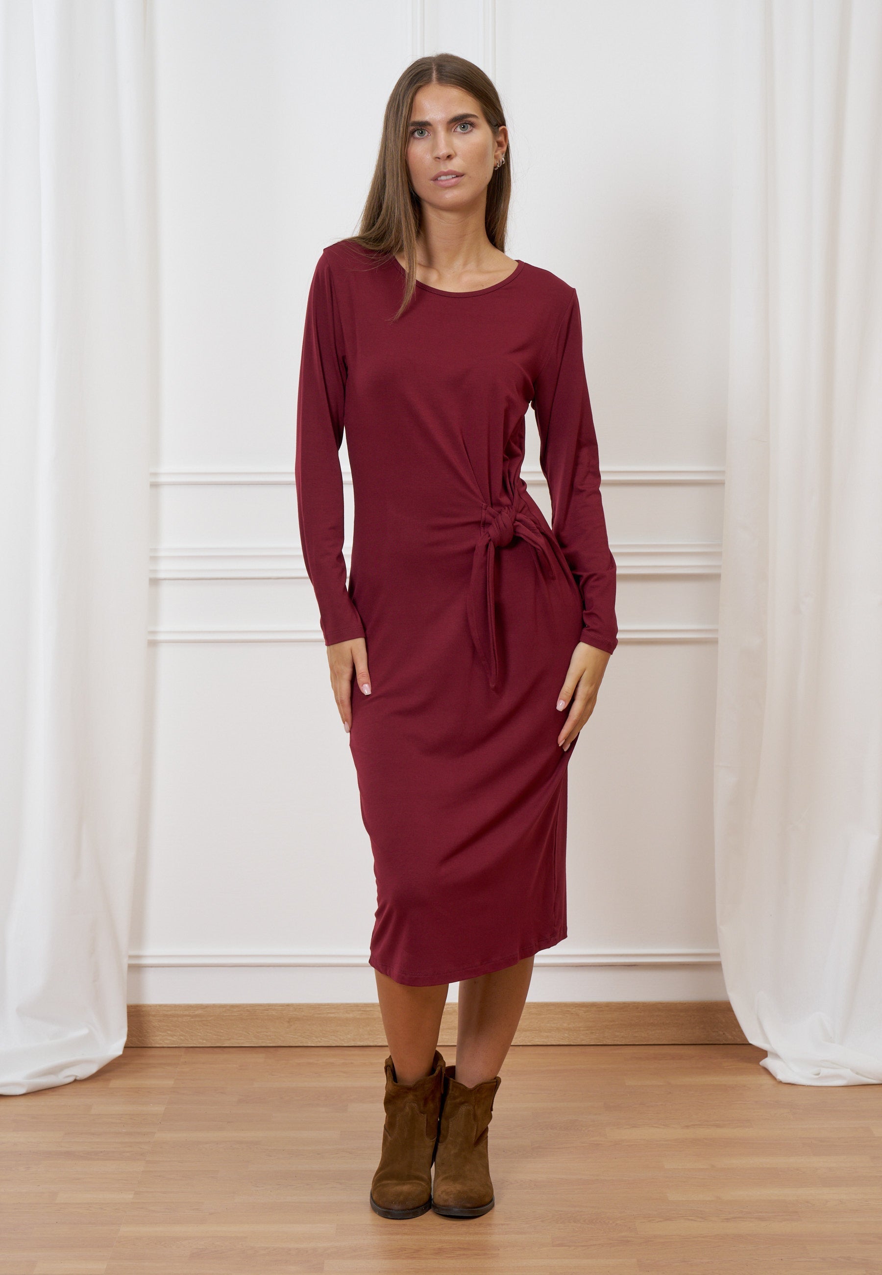 Midi knot waist dress