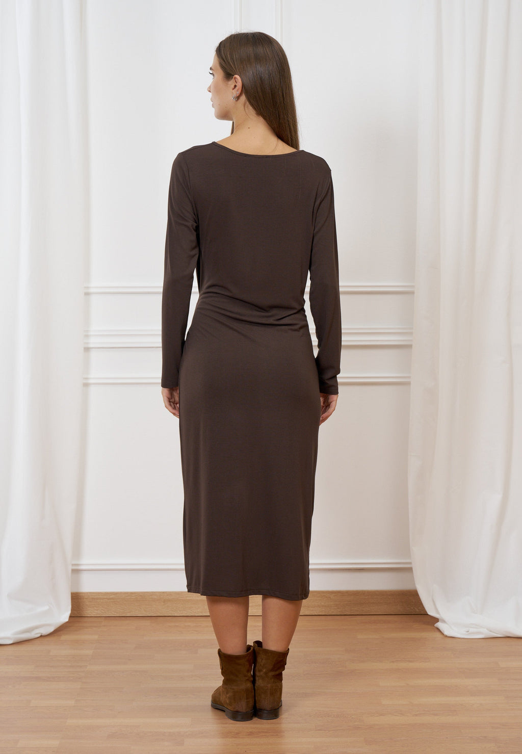 Midi knot waist dress