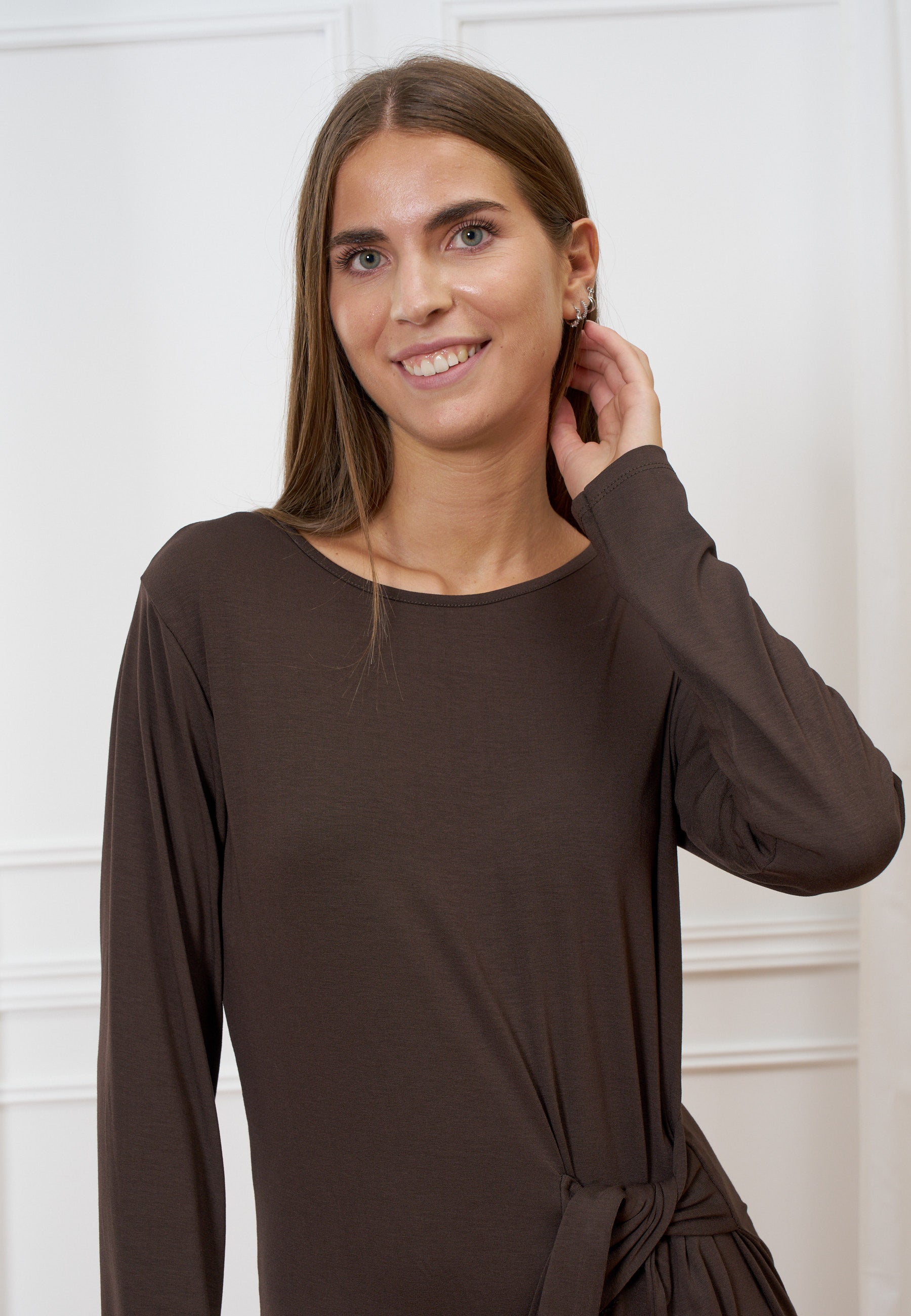 Midi knot waist dress